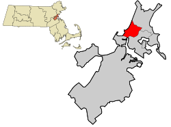 Suffolk County Massachusetts incorporated and unincorporated areas Chelsea highlighted